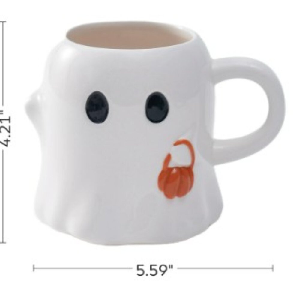 Way to Celebrate Halloween Ceramic Ghost Mug with Pumpkin Purse Decor - Picture 3 of 4